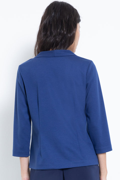 3/4-sleeve ponte v-neck blouse - back view